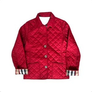 Kids Red quilted Burberry jacket